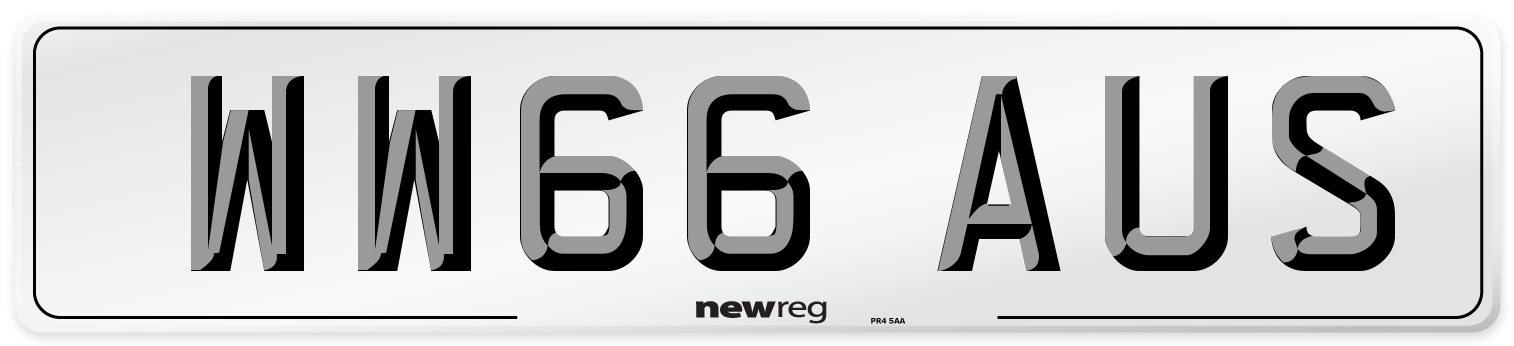 WW66 AUS Number Plate from New Reg